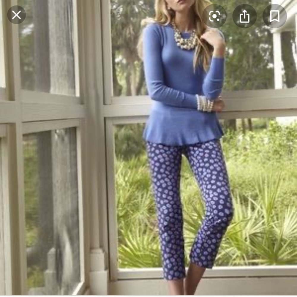 Lilly Pulitzer navy amuse bouche capri pants